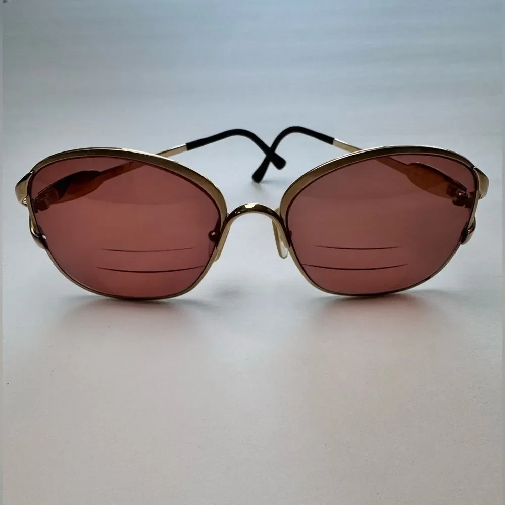 Christian Dior Women’s Gold and Rose 70’s Bifocal Sunglasses